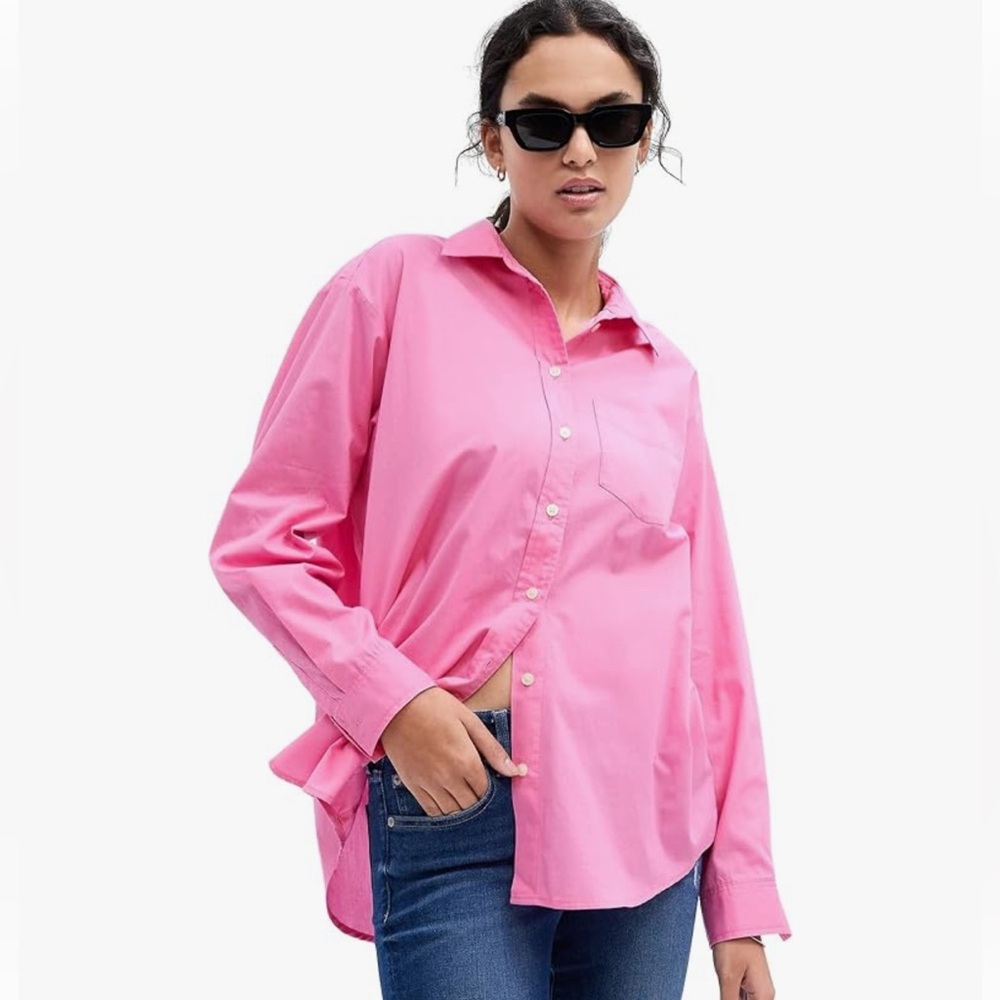 GAP Pink Oversized Button-Down Shirt